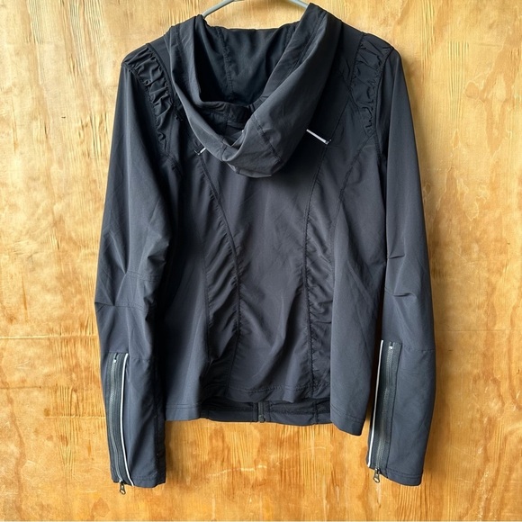 Zella Full Zip Black Reflective Hooded Activewear Sweatshirt Jacket - Picture 11 of 11